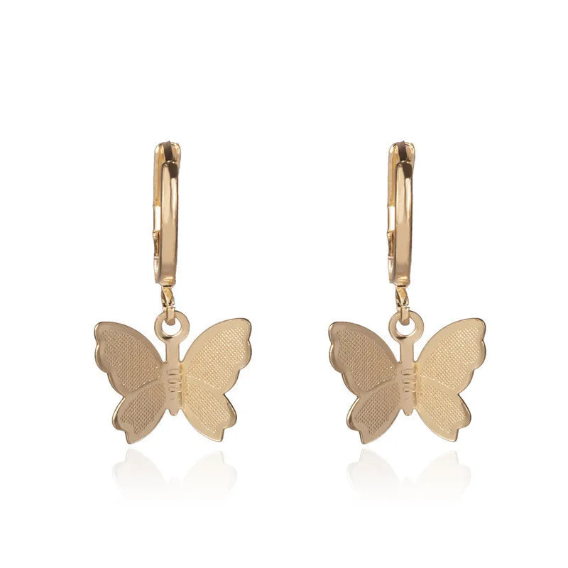 Butterfly Koren earrings | Drop Earrings Simple Butterfly Shape Pendant Dangle Hoop Earring Women Girls