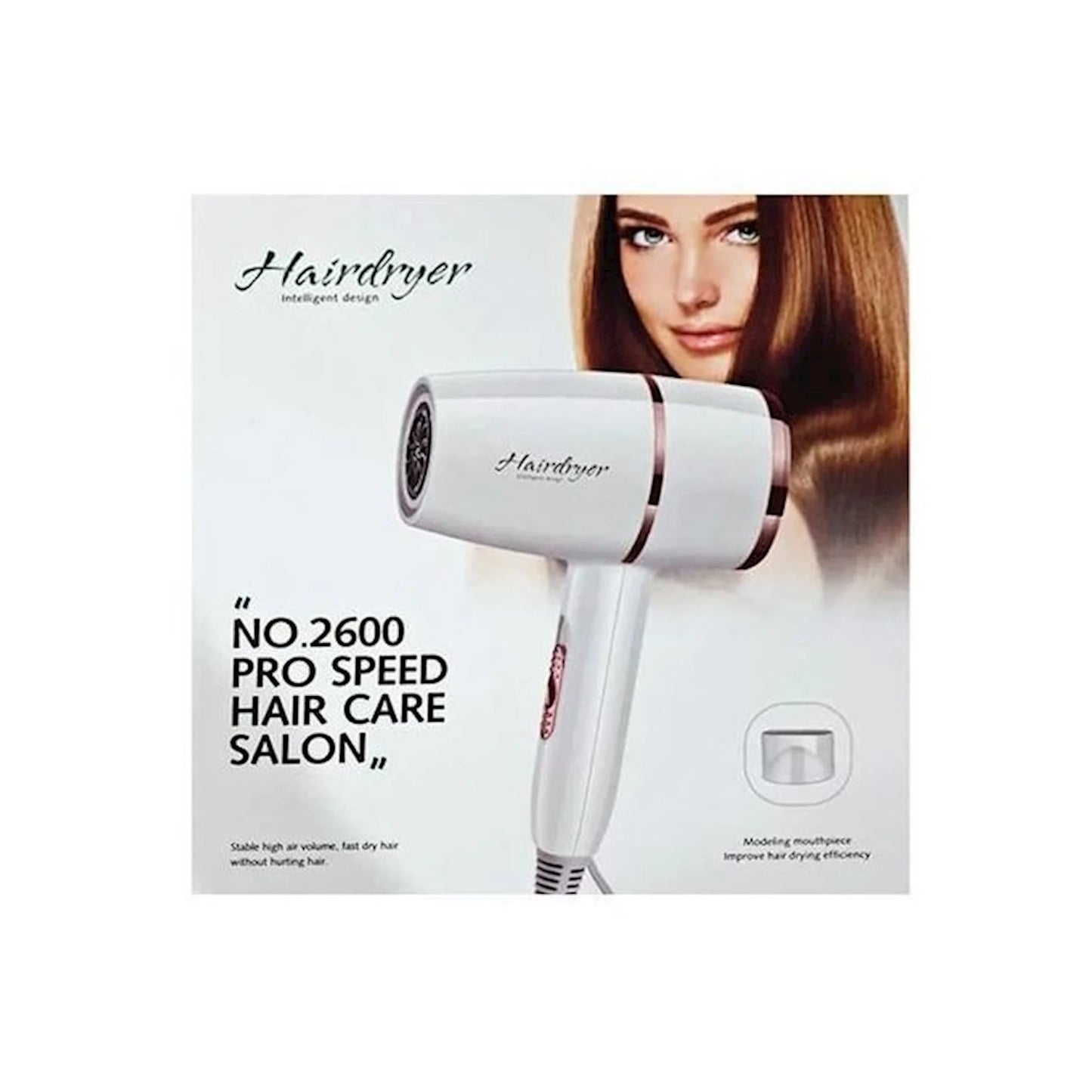 Professional Hair Dryer High Power Styling Tools Blow Dryer Hot &amp; Cool EU Plug (No 2600) Pro Speed Hair Care (Random Color)