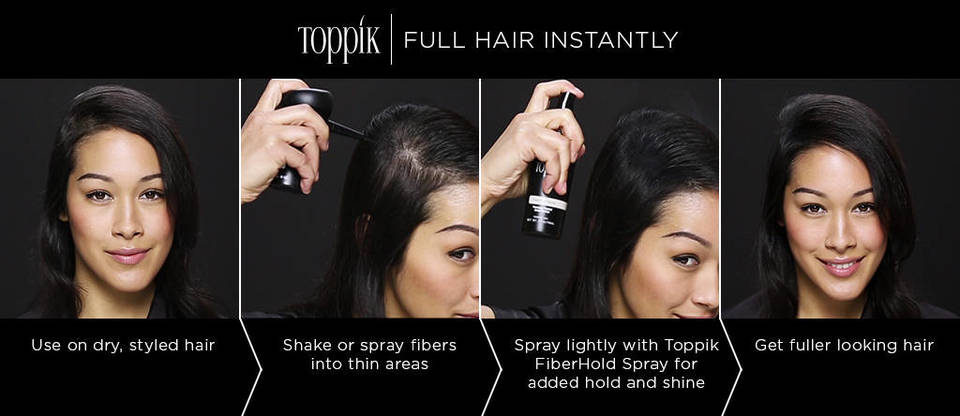 Toppik Pack of 3 - Fiber 27.5gm + Toppik Hair Comb + Toppik Applicator - BLACK and DARK BROW