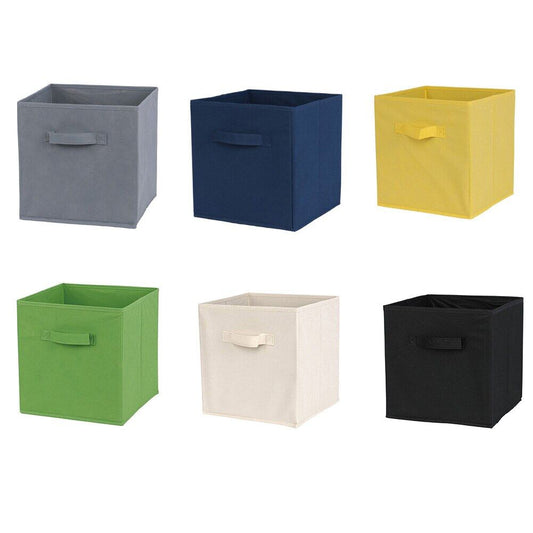 Foldable Storage Cubes Organizer Basket Storage Boxes Storage Container with Handles for Travel Moving Toy Storage Box (Random Color)