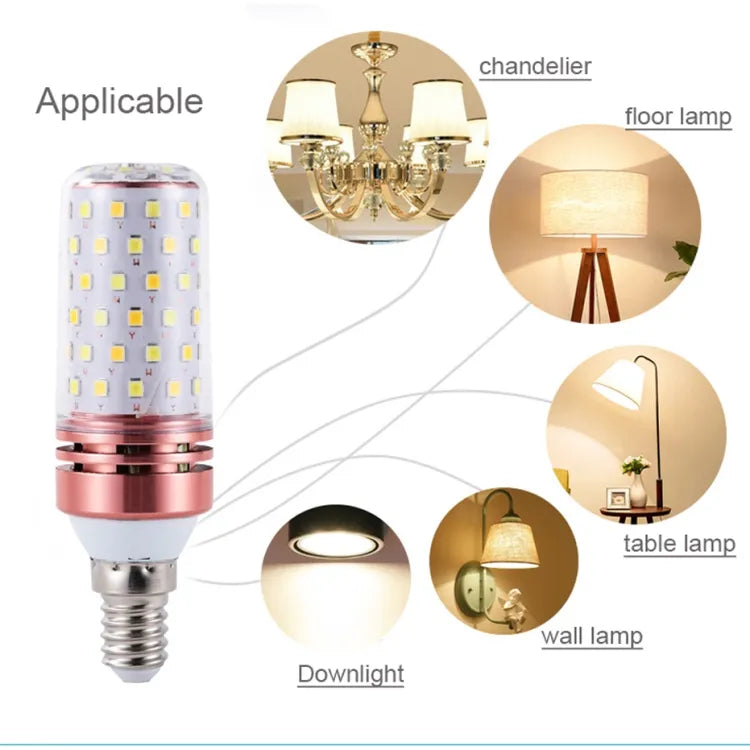 E14 LED Corn Light Lamp Bulb | 3 in 1 light modes Chandelier, Candle LED Light For Home &amp; Decoration - 12W/16W