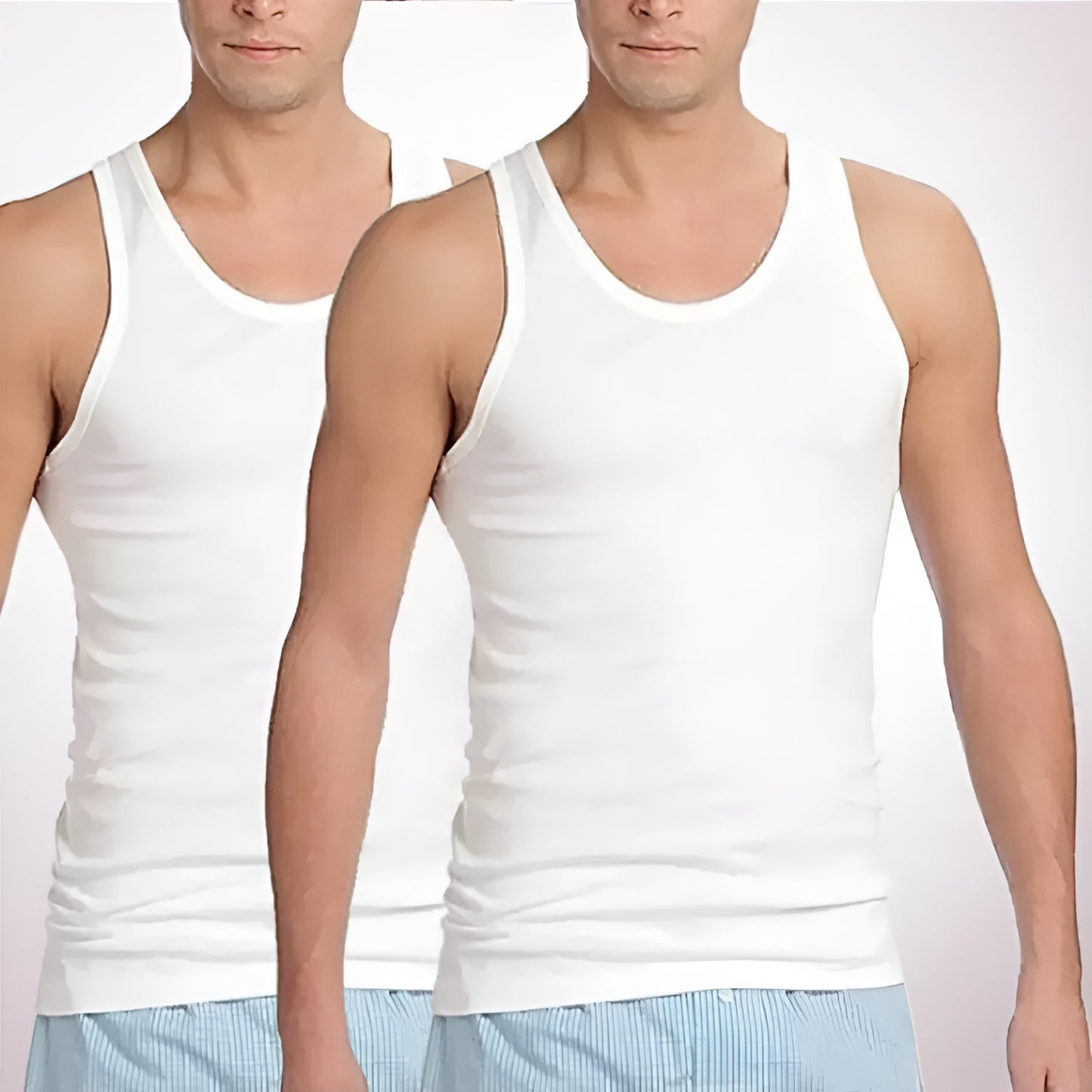 Pack of 2 Men under garment White banyan Round Neck Sleeveless Plain/Solid Undershirt/Vest Men's Under vests