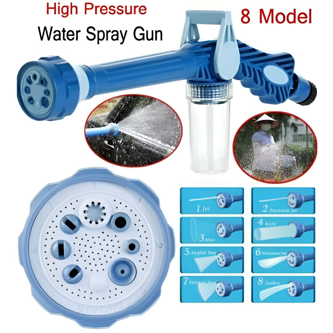 Nozzle Ez Jet Water Cleaning Soap Cannon Dispenser Pump Spray gun | Car Washer Plastic Garden Hose Pipe Connector Function