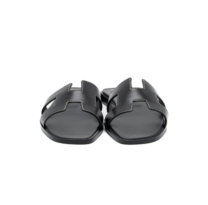 H-style flat Sandal for girls Womens - Black