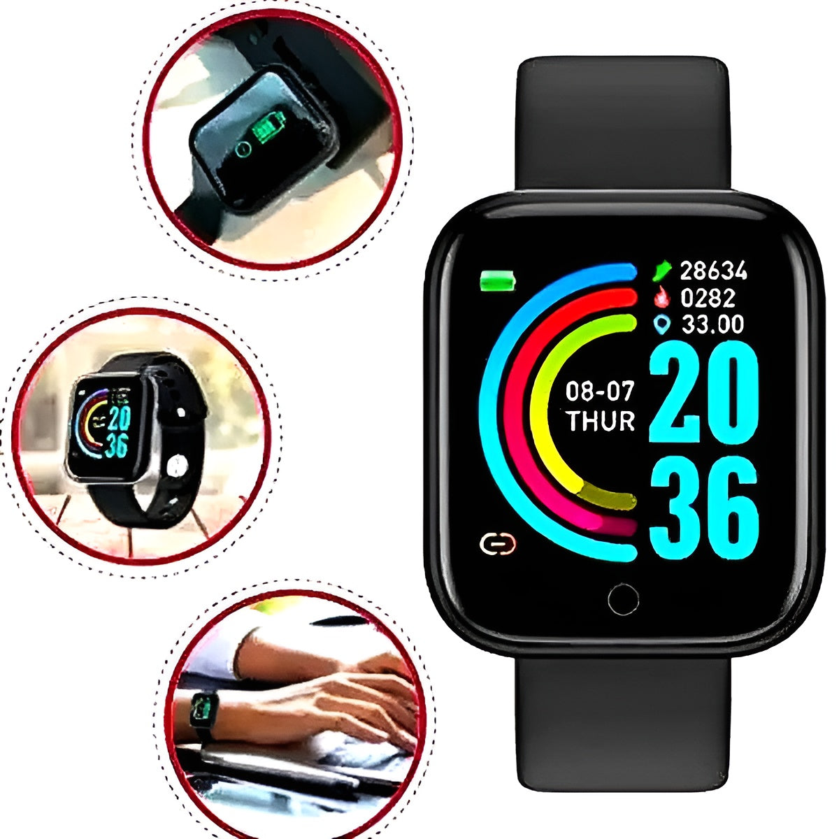 LH 726 - Smart Bluetooth Touch Screen watch for men &amp; Women - Metal Body (Random color)