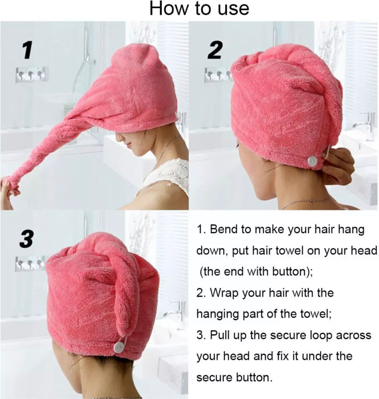 Best Hair Dryer Cap Towel - Hair Wrap Towel for ladies( random color )