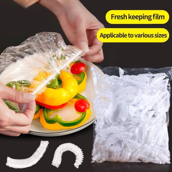 100pc Disposable Cling Film Cover Household Refrigerator Food Fruit Preservation Cover Dust-proof Plastic Fresh-keeping Cover (panda pouch packing)