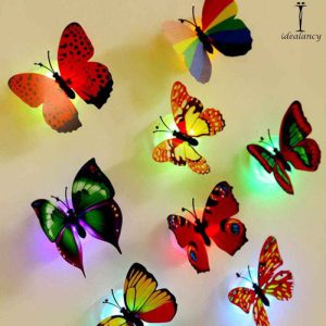 (NW00011) 3D LED Butterfly Night Light Colorful Wall Paste Home Decor For Baby Room