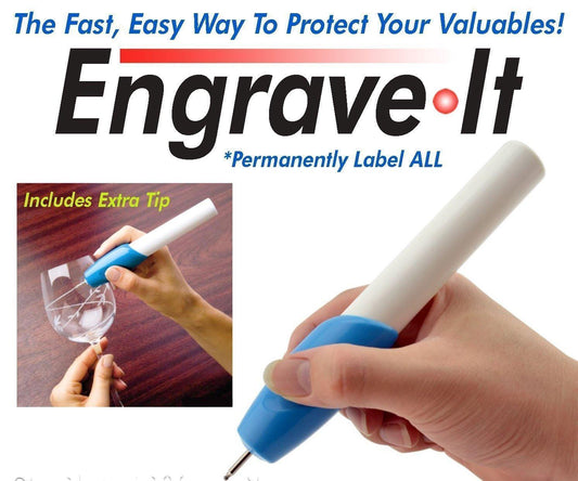 Engrave It - Carving Pen Engraver Machine for Glass, Plastic, Iron, and Steel