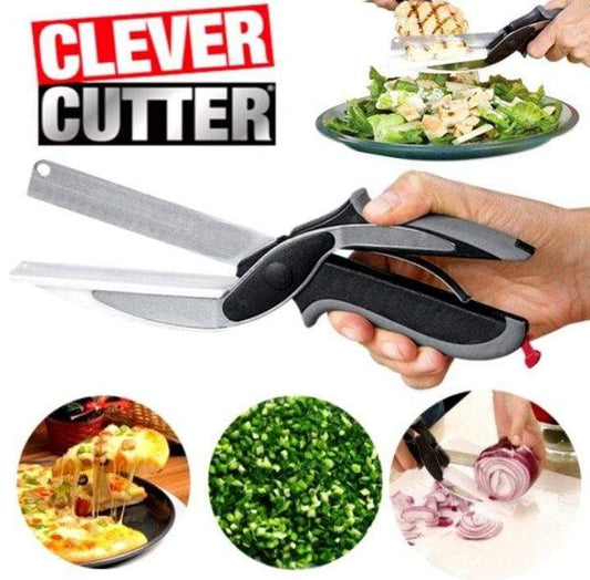 2 in 1 Salad Chopper Vegetable Cutter with Built-in Cutting Board Food Cutter Kitchen Scissors Cut Vegetables Cut Fruits