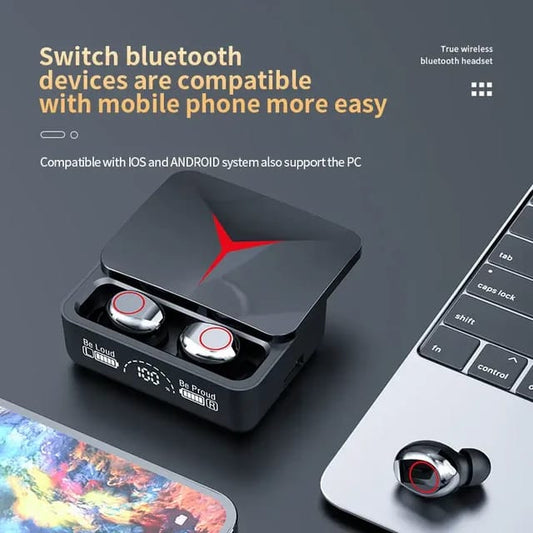 M90 pro enc  Bluetooth Headphones Touch Control Earphones LED Display Headset High Quality Wireless Earbuds