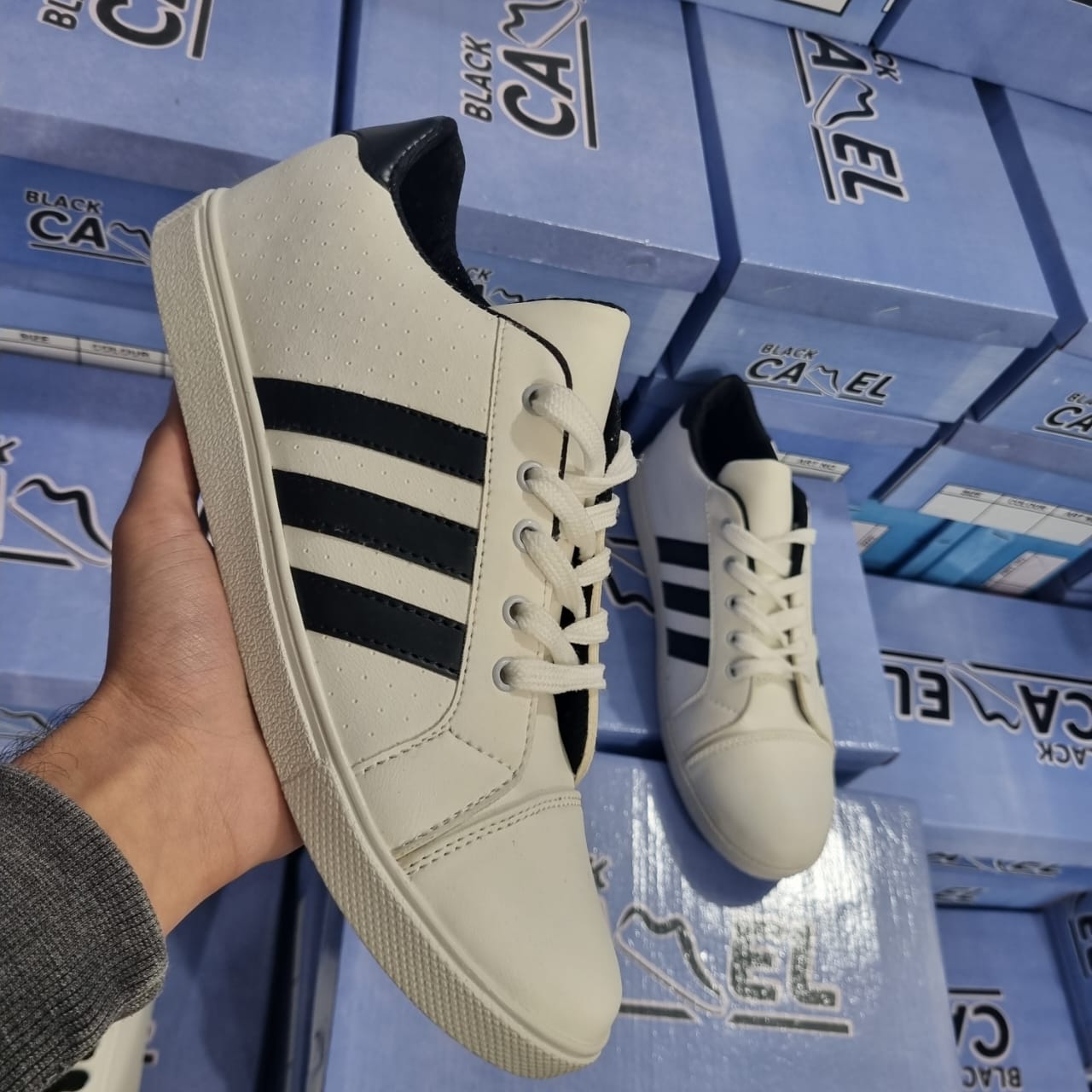 Black Stripe Canvas Sneakers  (Rotterdam (991) - 41-44)