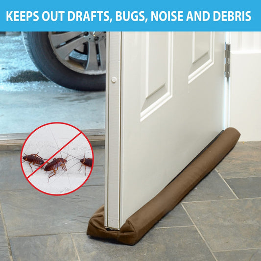 Twin Door Draft Protector – Door Air Lock Foam For Cold Air Window Shutters, Dust Barriers, Insect Repellent