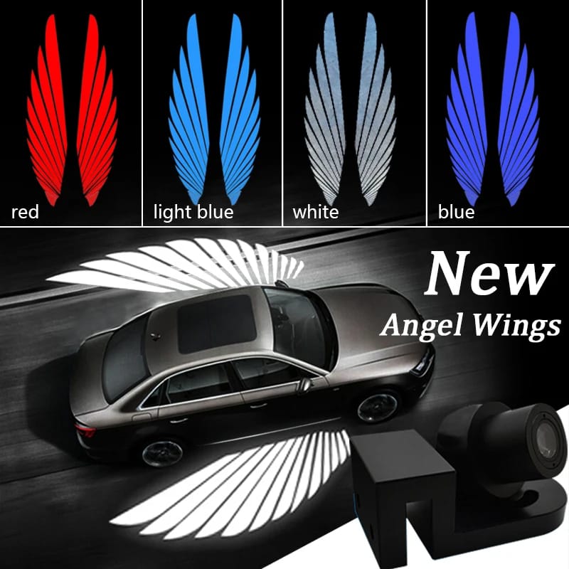 Angel Wing Light Dynamic Projection Lamp Universal Car Rear View Mirror Side Mirror  (2 Pcs)