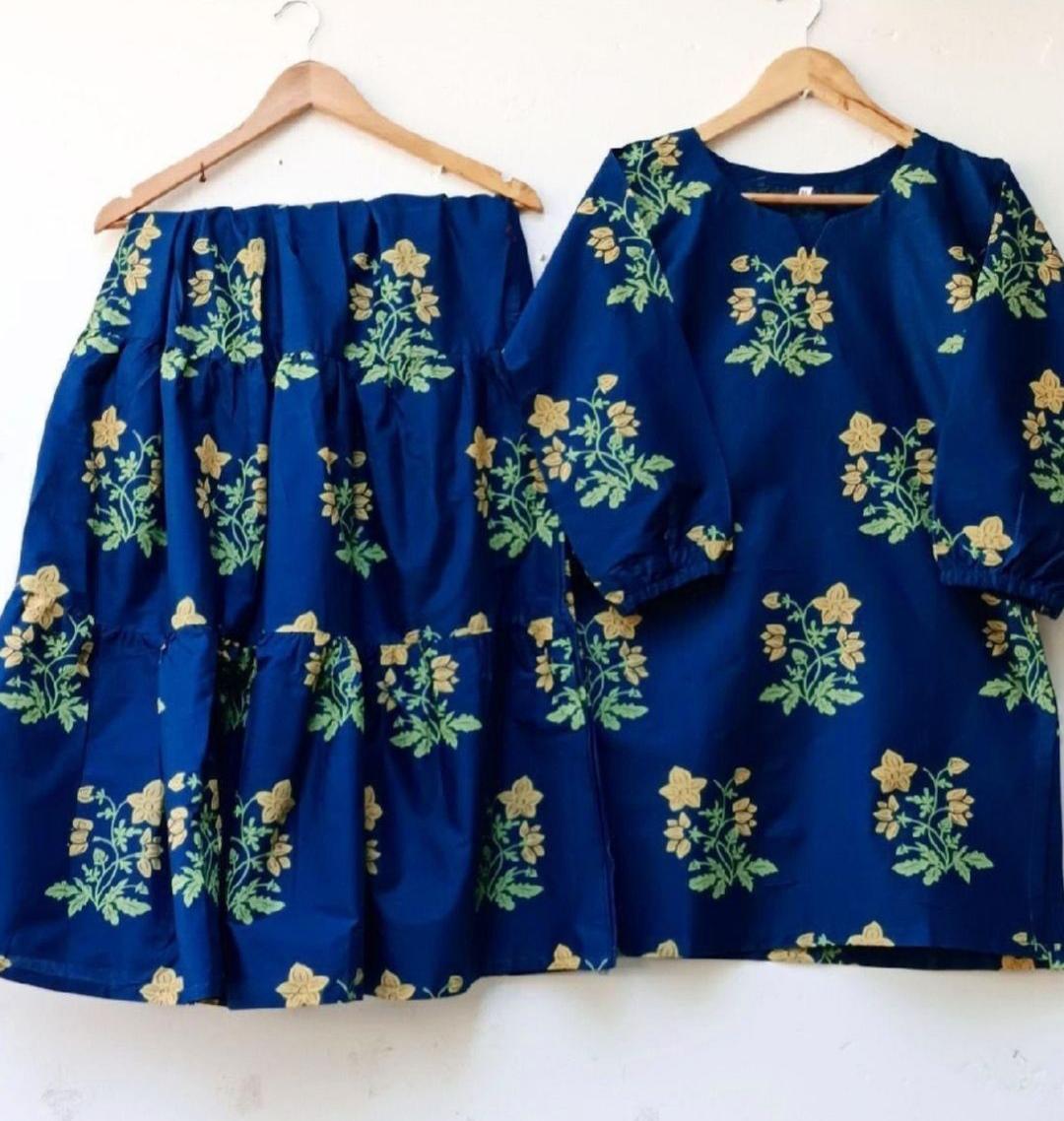 2 pcs Dress Flower Shrara print