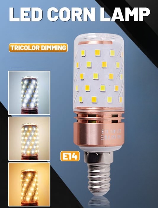 E14 LED Corn Light Lamp Bulb | 3 in 1 light modes Chandelier, Candle LED Light For Home &amp; Decoration - 12W/16W