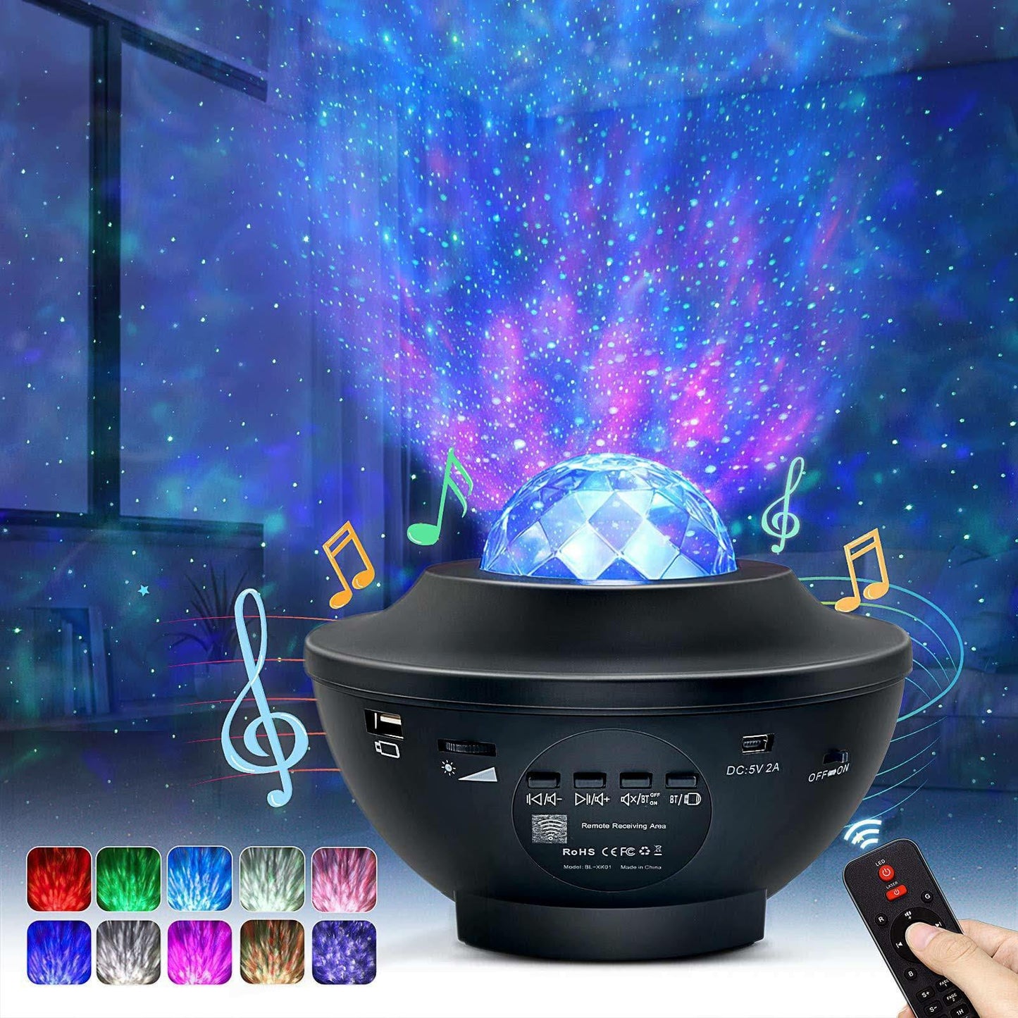 Colorful Starry Sky Galaxy Projector Nightlight Child Bluetooth USB Music Player Star Night Light Romantic Projection Lamp Gifts