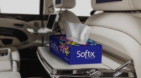 SOFTEX Facial Tissue Box - 50 Pulls Per Box