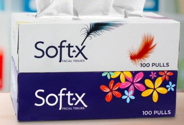 SOFTEX Facial Tissue Box - 50 Pulls Per Box