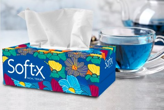 SOFTEX Facial Tissue Box - 50 Pulls Per Box