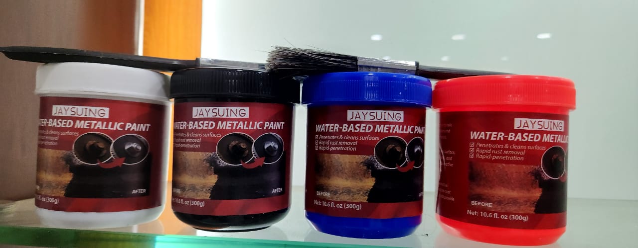 Rust paint Metallic Paint  Anti Rust Protection Coating for removing rust from metal (with brush 300gm )pouch