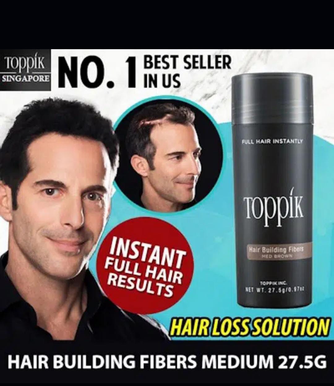 Toppik Hair Building Fiber Fuller Looking Hair for Men &amp; Women (27.5g)