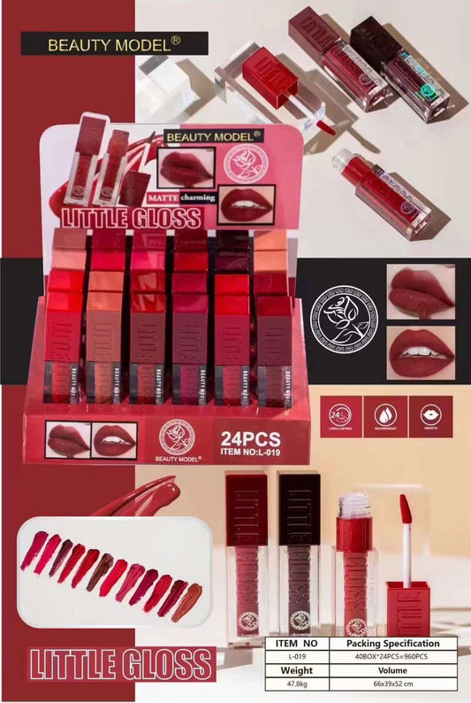 24 Pcs Pack BEAUTY MODEL Matte Charming little Gloss