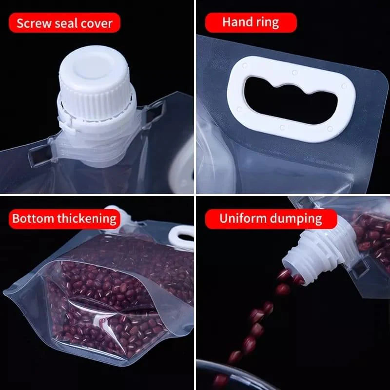 Moisture-Proof Sealed Transparent Food Grain Pouch | Storage Bag for Rice, Flour, cereals, Nuts etc