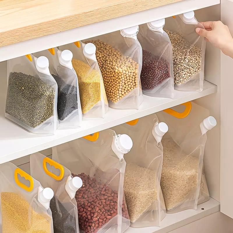 Moisture-Proof Sealed Transparent Food Grain Pouch | Storage Bag for Rice, Flour, cereals, Nuts etc