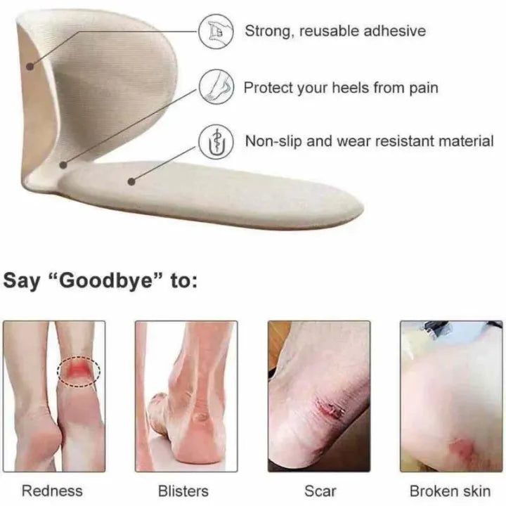 T shape high heel grip for foot support | Heel Cushion Pads T Shape Heel Sticker Tape Arch Support Insoles High Heeled Shoes Patches Foot Care Protector