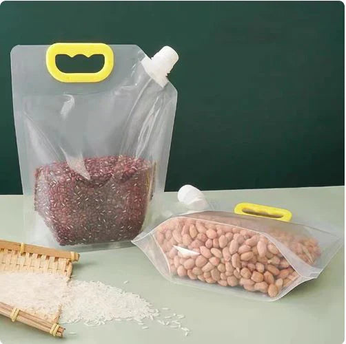 Moisture-Proof Sealed Transparent Food Grain Pouch | Storage Bag for Rice, Flour, cereals, Nuts etc